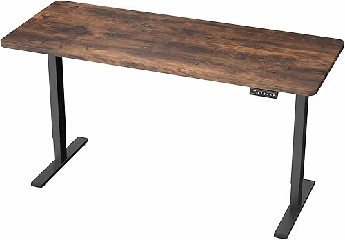 Vista 651 de VIVO DESK-KIT-1W6G - Escritorio eléctrico de pie de 60 x 24 pulgadas, ajuste de altura de memoria, serie 1B, parte superior de nogal oscuro de una