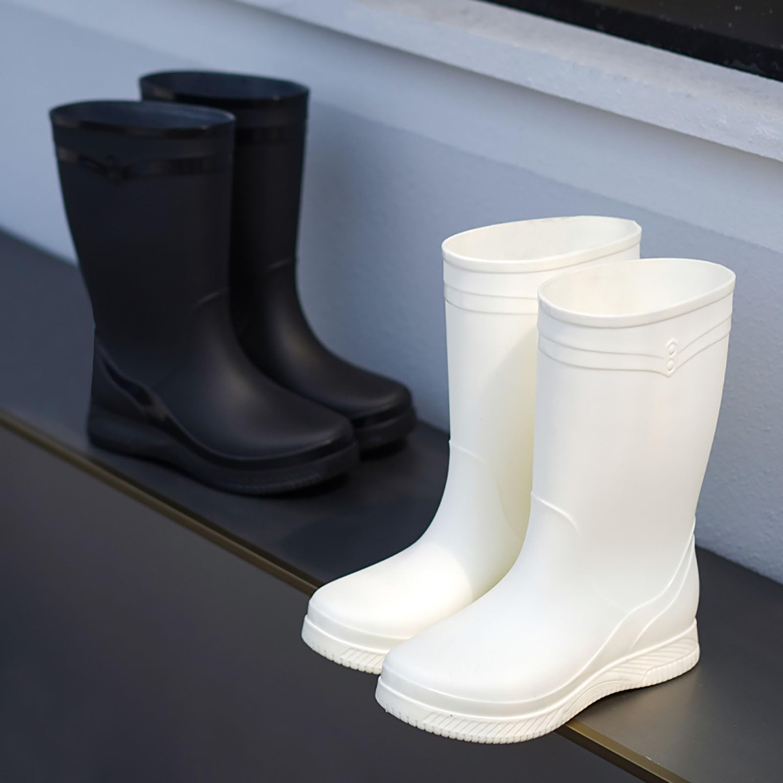 Generico Stivali Antipioggia Uomo, Impermeabili Rain Boots Antipioggia Stivali Gomma Scarponcini Antiscivolo Galosce Stivaletti Comode Calosce Unisex Scarpe Stivaletto per La Pioggia da Lavoro Pesca