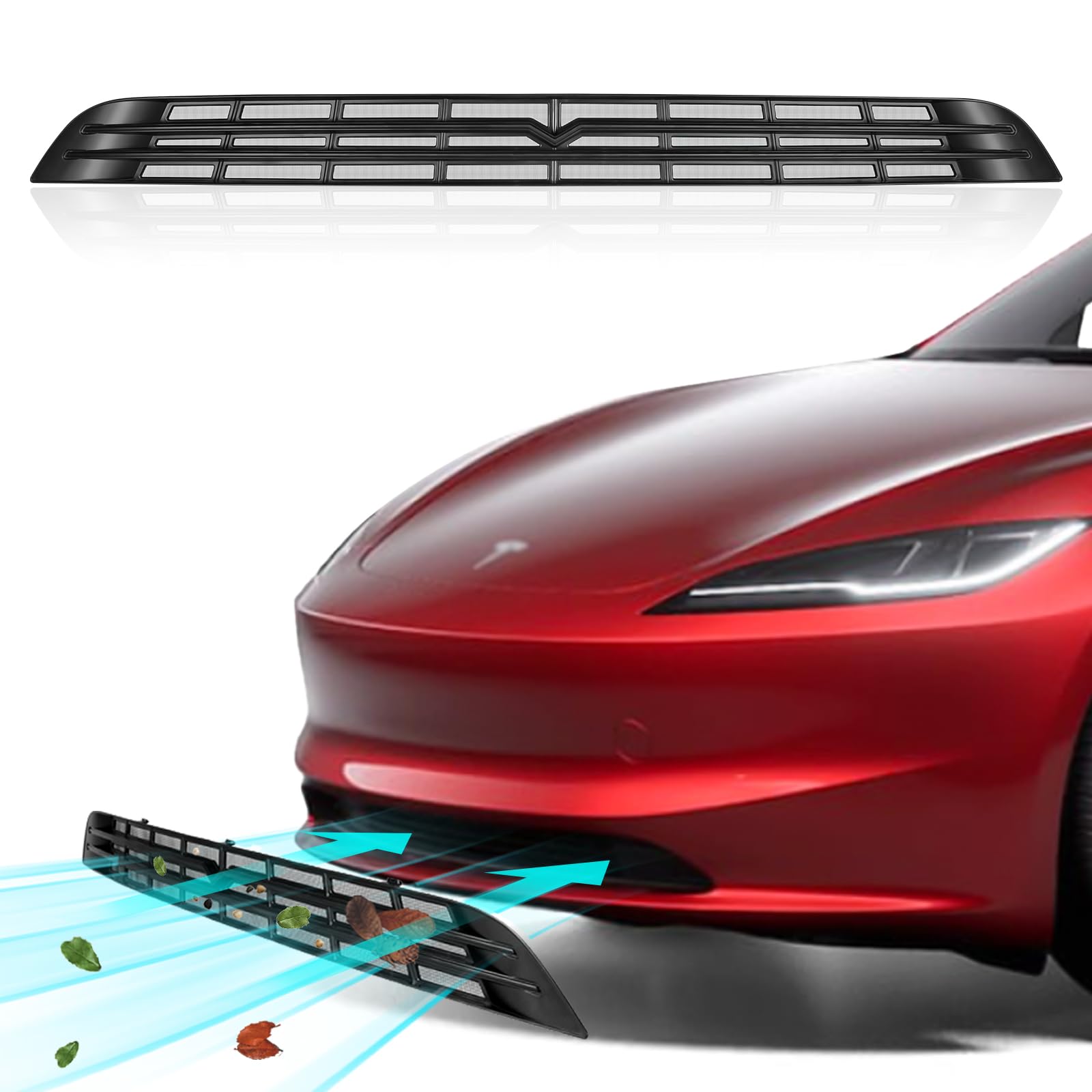 Front Mesh Grille Grid Guards Insert for Tesla Model Y, Air Vent Grille Net Cover Effective Protection for Tesla Model Y Accessories 2018-2023