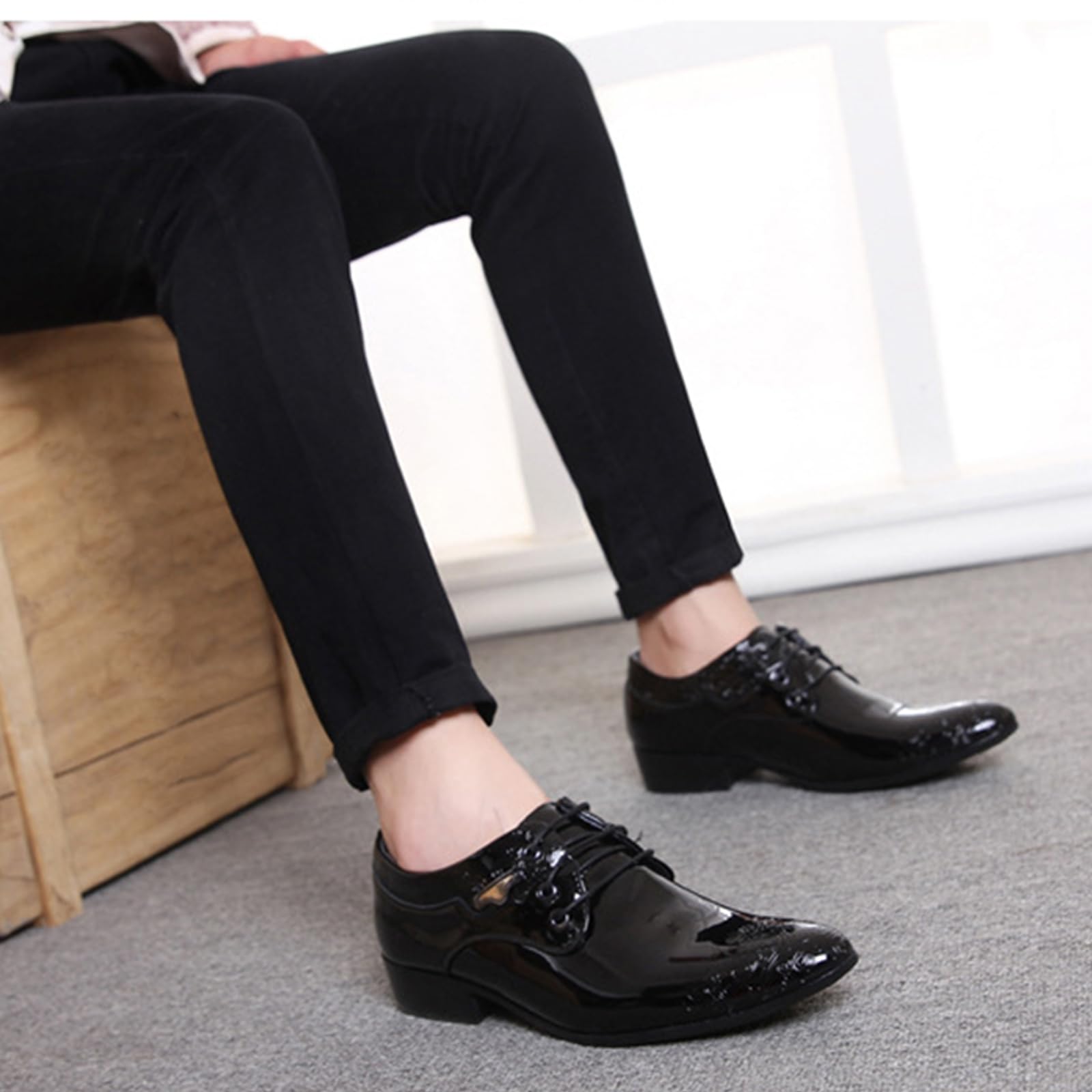 Uomo Scarpe Eleganti Classiche in Pelle Scarpe Business | Basse comode Scarpe da Formale Stringate A Punta Matrimoni Oxford Smoking Festa Ufficio