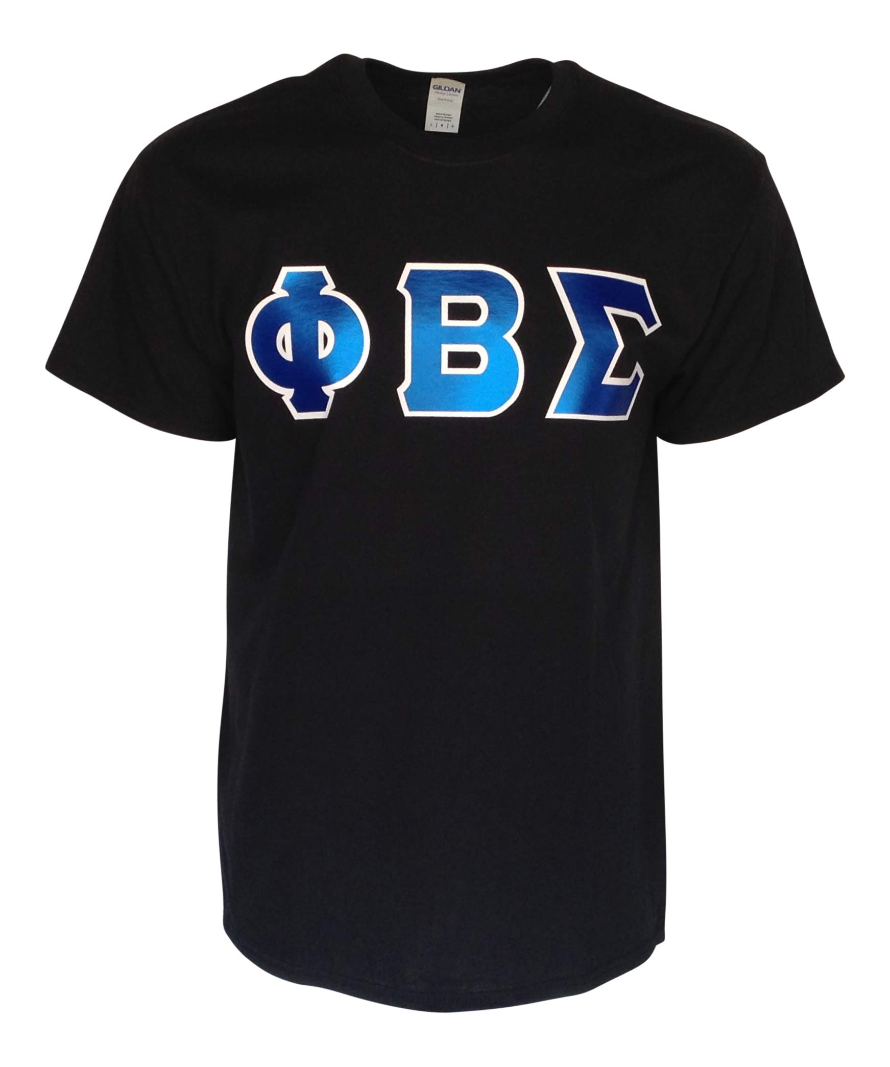 Mega GreekMens Phi Beta Sigma Metallic Letter T-Shirt