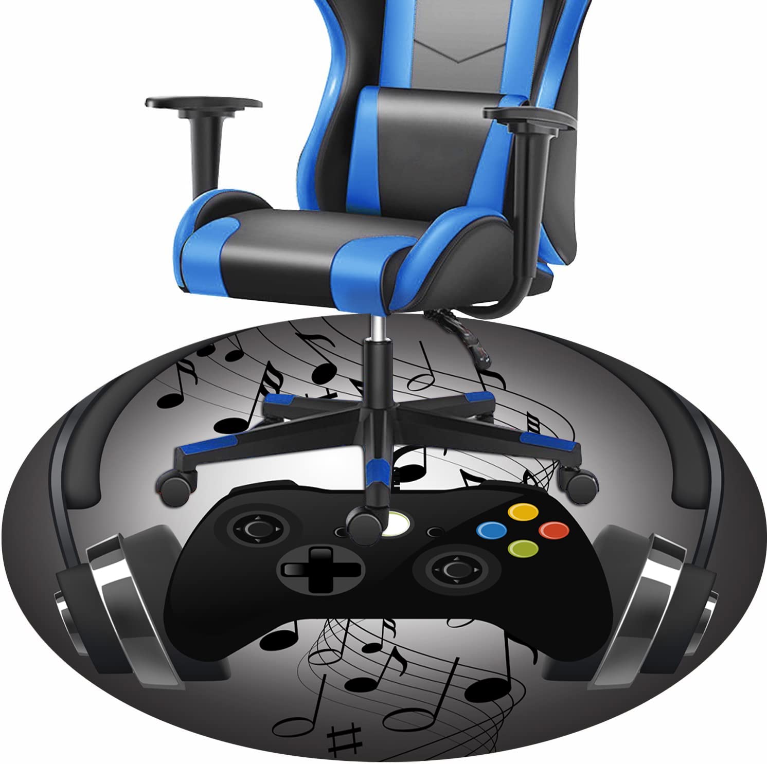 Gaming Chair Mat for Hardwood Floor Non-Slip Round Office Chair Mat for Computer Chair Carpet for Office Gaming