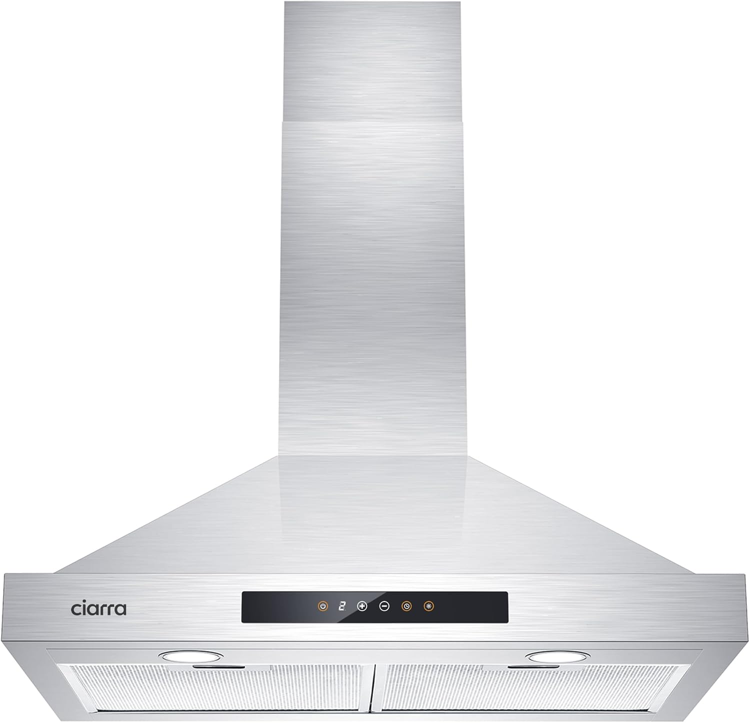 CIARRA Wall Mount Range Hood 30 inch 760m3/h Ducted Convertible Ductless Range Hood Vent in Stainless Steel CAS75308