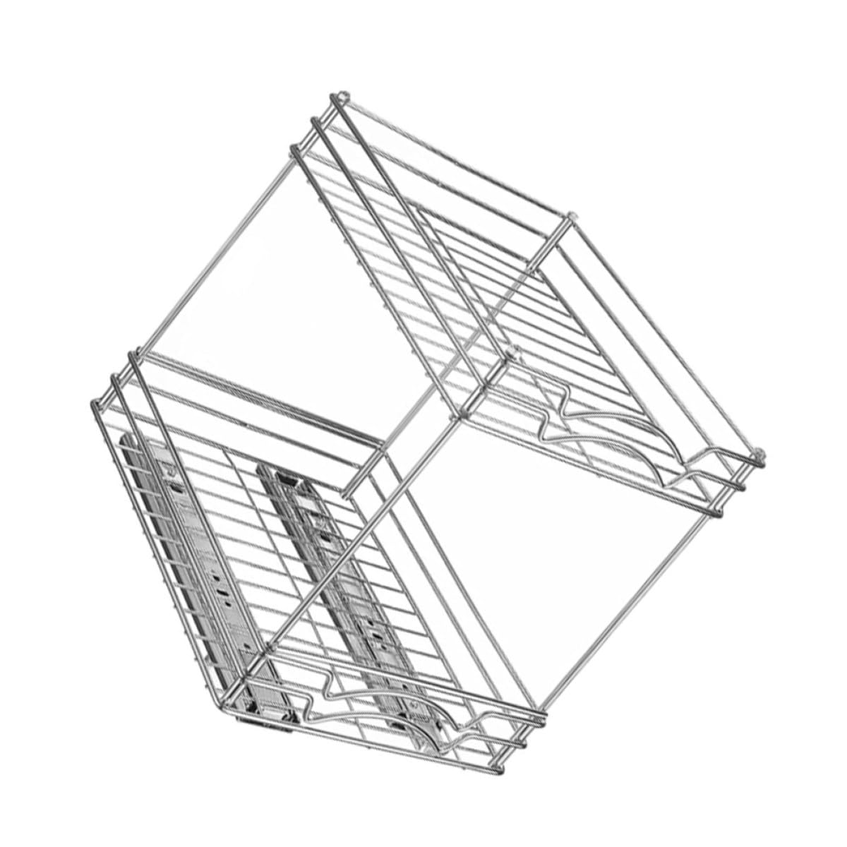 ifundom Estante de Especias Extraíble de Metal Cromado de 9 Pulgadas, Organizador de Condimentos de Doble Capa Desmontable para Cocina, Soporte para Almacenamiento Compacto de Frascos