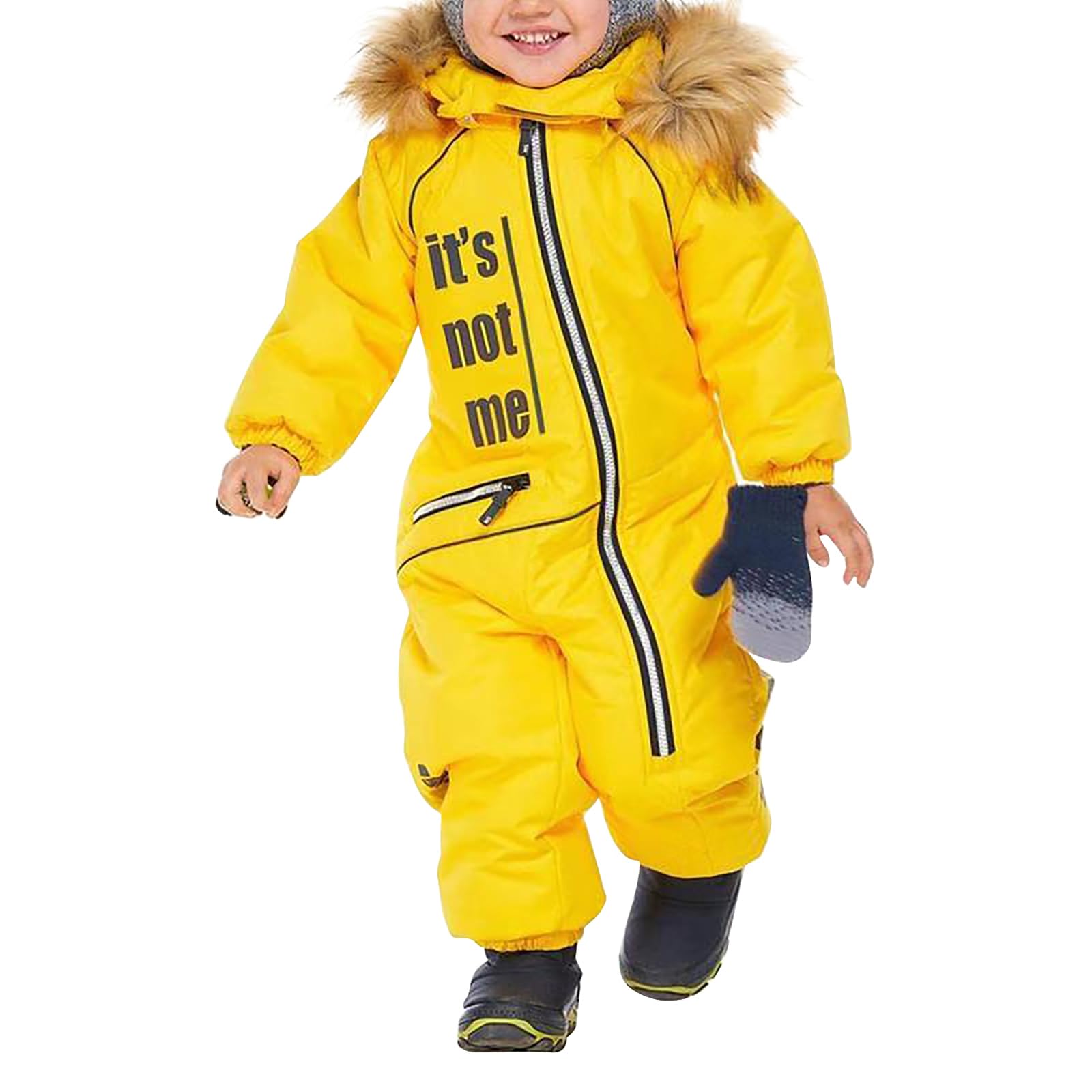 Tute da Neve Bambino e Ragazzi, Tuta da Neve di un Pezzo Bambini Invernale Outdoor Antivento,Tute da Sci Bambine e Ragazze, Apertura con Cerniera, Calda, Impermeabile e Traspirante, con Cappuccio