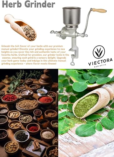 Miniatura 3 de Molino de grano manual de hierro fundido de alta tolva - Molinillo de grano resistente, molinillo de café, molienda seca y húmeda para trigo, grano