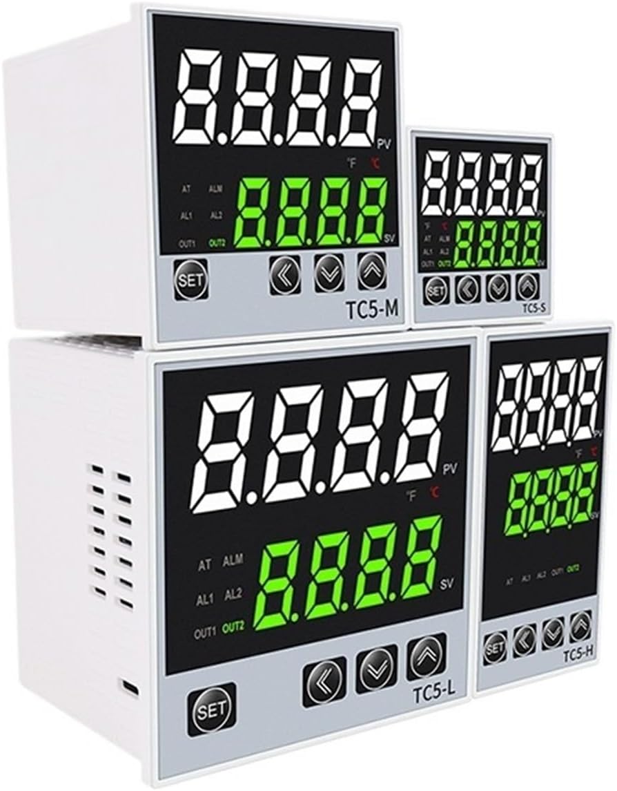 1PCS TC5 Series Intelligent Digital Display Temperature Controller AC220-240V Universal Input Double Output PID Control Thermostat(TC5-S)