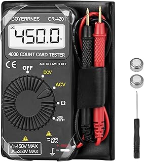 Mini Multimeter Pocket multimeter GR-4201 4000 count automatic ranging multimeter for AC/DC voltage,resistance, diode test, continuous buzzer measurement for electrical troubleshooting