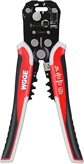 WGGE WG-014 Self-Adjusting Insulation Wire Stripper. For stripping wire from AWG 10-24, Automatic Wire Stripping Tool/Cutting Pliers Tool, Automatic Strippers with Cutters & Crimper 8"