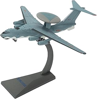 shamjina Modelo de aeronave 2000 em escala 1/240 com suporte de exibição Decoração de mesa, modelo de caça de liga realista multifuncional para estante