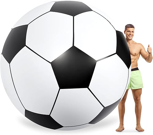 Lewtemi - Gran pelota de fútbol hinchable gigante, pelota de playa grande hinchable para deportes acuáticos, pelota de playa para piscina,