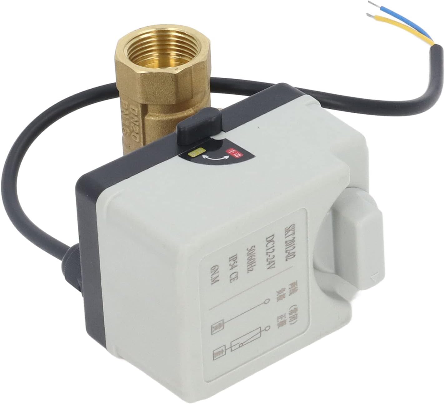 Motorized Ball Valve IP54 Brass Body ABS Shell 2 Way Normally Closed Electrical Ball Valve DC12 to 24V DN20