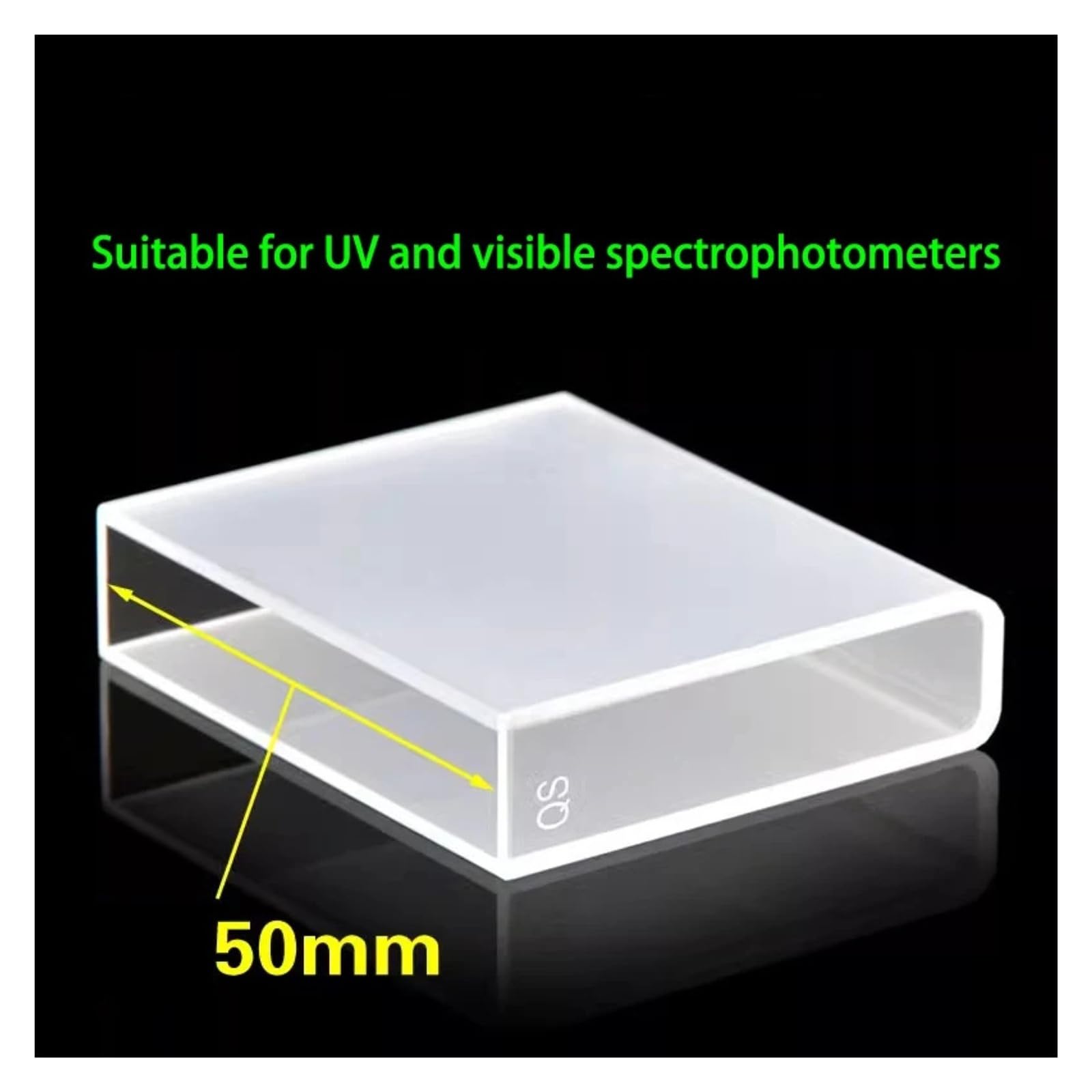 2 Celdas de cubeta de Cuarzo con Tapa, Longitud de Recorrido de 50 mm, JGS1 for Laboratorio de espectrofotómetro, Dimensiones 12,5 x 52,5 x 45 mm, Volumen 17,5 ml(Standard)