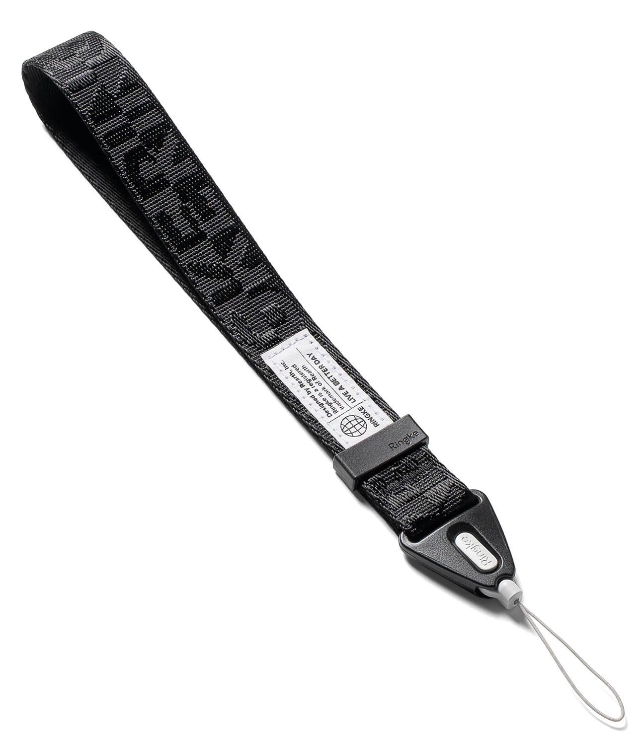 Ringke Hand Strap [Anti Theft and Drop] Multipurpose Adjustable Nylon Phone Wrist Lanyard with Side-Release Buckle for Mobile Phone, Camera, Tablet, Keys, USB, etc. - Lettering Black 3-image-20