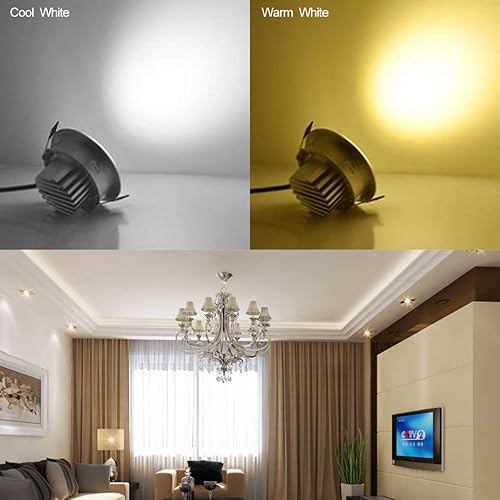 Miniatura 5 de MODOAO - Paquete de 10 focos LED empotrables regulables de 110 V 5 W, luz de techo, luz blanca cálida, 480-500 lúmenes (equivalente a 50 W)