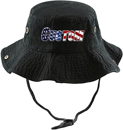 Miniatura 2 de Logotipo bordado personalizado y texto Boonie sombrero de sol para hombre, protección UV, cubo al aire libre, sombrero de pesca para senderismo,