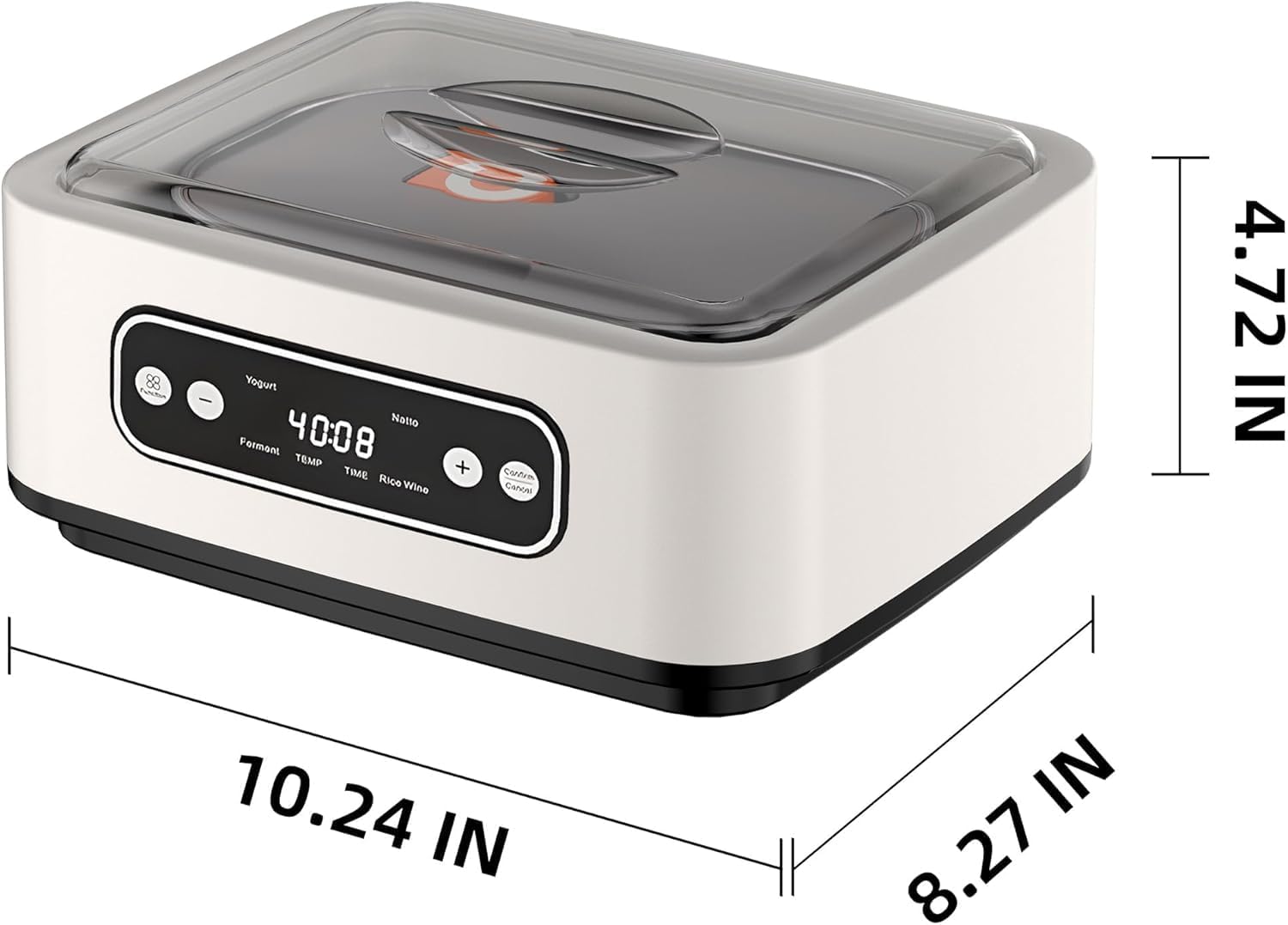 1.6L Greek Yogurt Maker with Adjustable Time and Temperature Control,Probiotic Maker with Automatic LED Display, Yogurt Maker 36 Hour l reuteri,9 BPA-Free Glass Jars & 304 Stainless Steel Inner Pot
