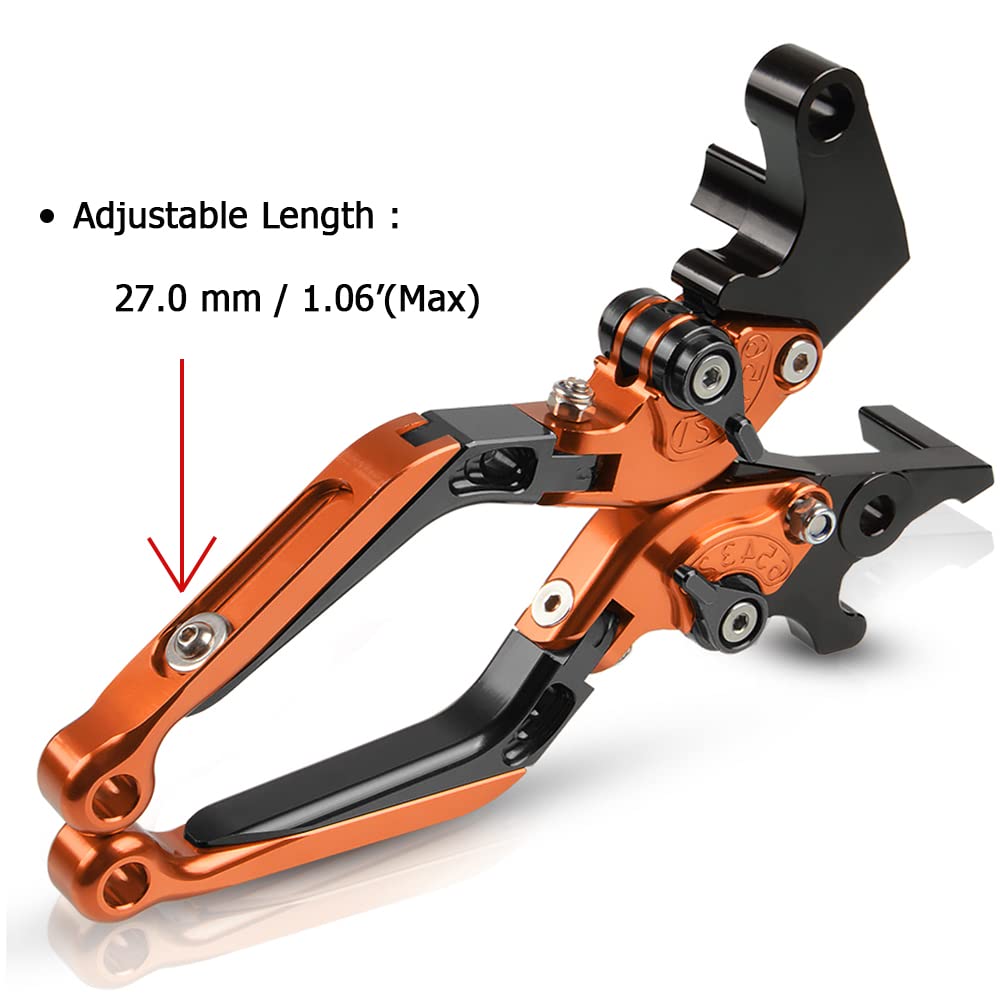 1290 Super Adventure Regulables Palanca de Manetas Embrague de Freno Para 1290 Super Adventure S/R/T 2015-2020 (Naranja/Nergo)