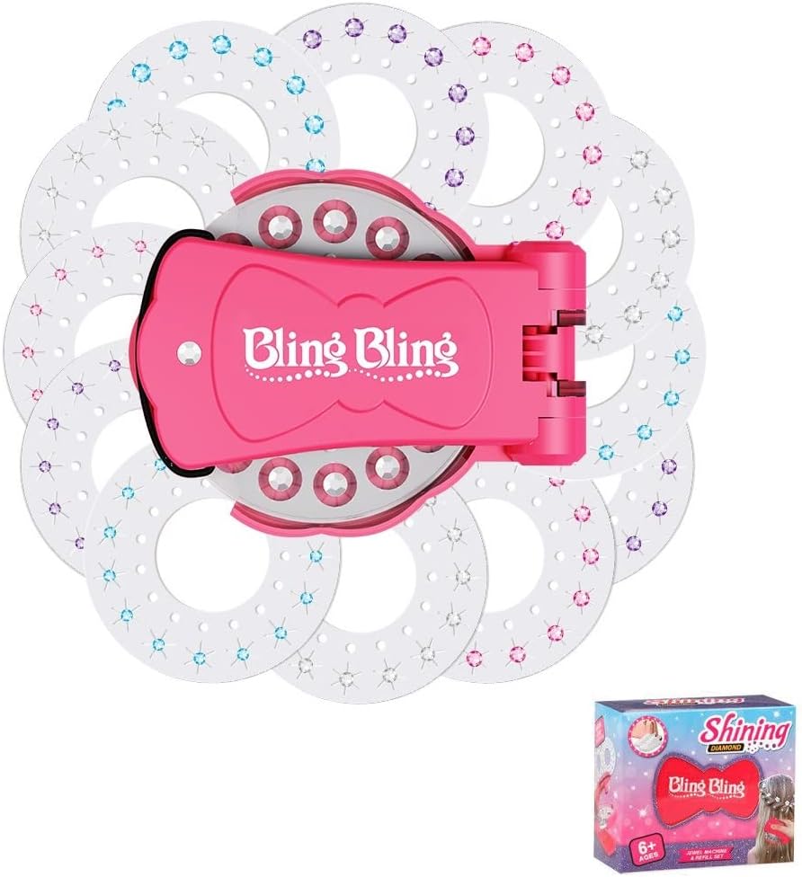 Hair Bedazzler Kit with Rhinestones， Hair Gem Stamper Comes with Glam