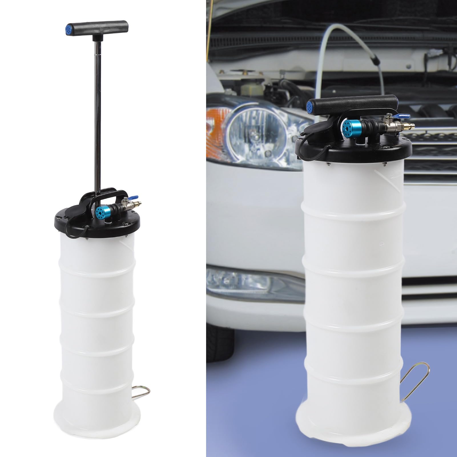 Bomba Extractora de Aceite, Bomba Extractora de Aceite de 6,5 L Extractor de Identificación de Vacío Manual Neumático para Evacuación por Vacío de Identificación Automotriz