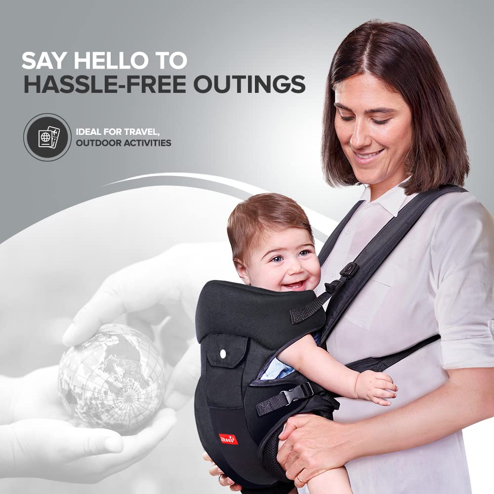 Liltoes Infant Baby Carrier Bag For 3M To 2Year Baby|Kangaroo Bag With 3 Carry Positions Max Weight Up To 12 Kgs (Black) - Image 4 thumbnail