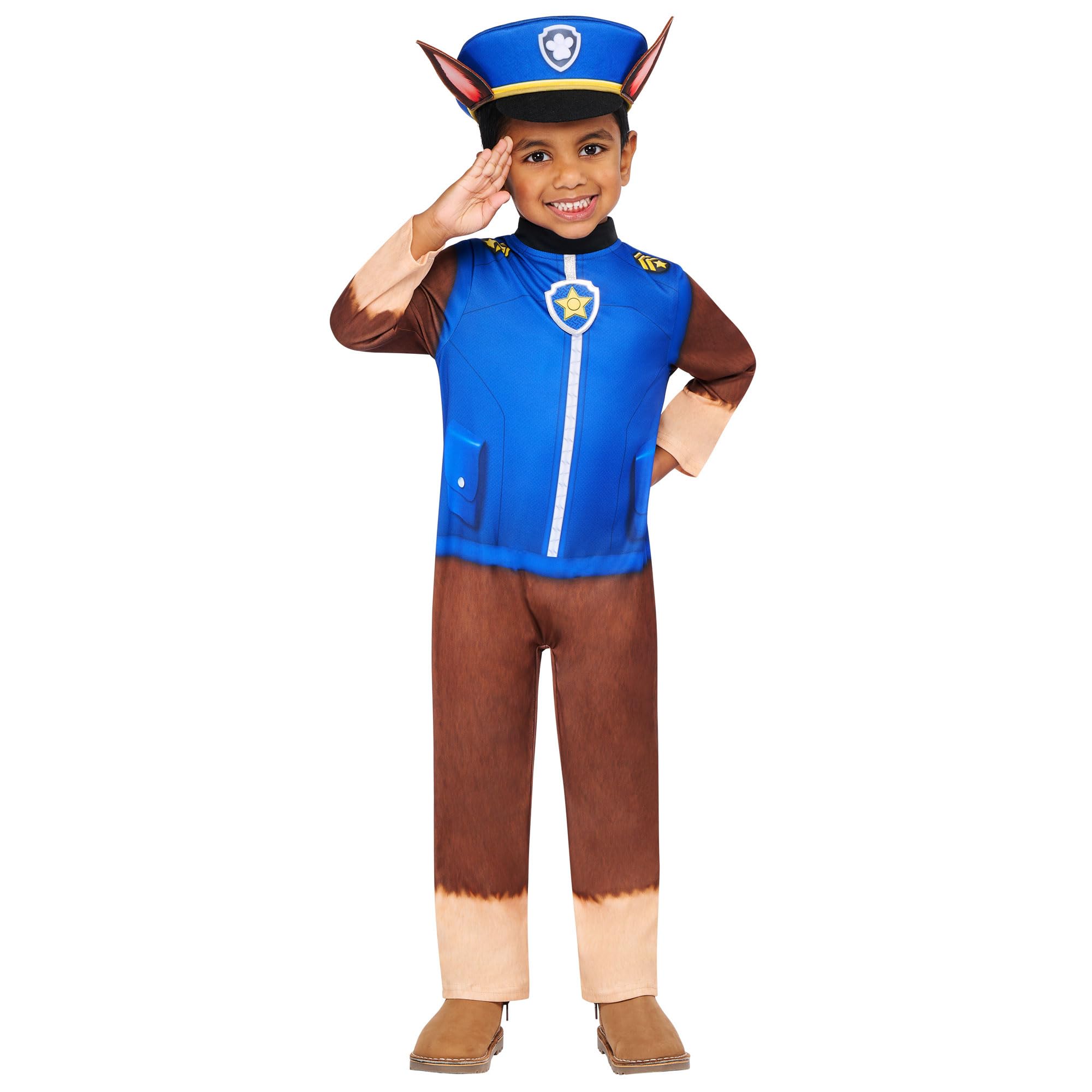 Rubies Official Paw Patrol Classic Chase Child Costume,Kids Fancy Dress, 2-3 Years, Multicoloured