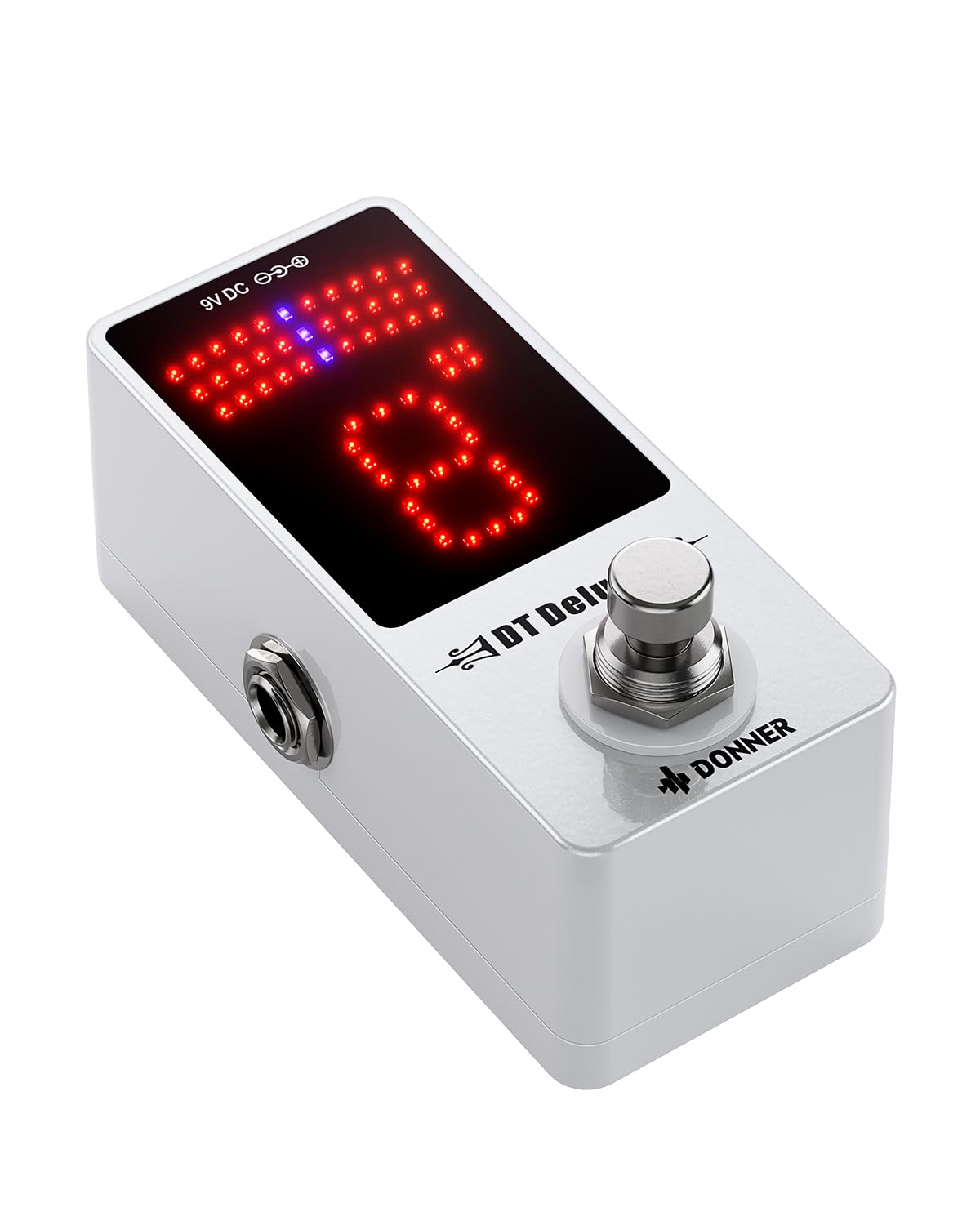 Donner Tuner Pedal, DT Deluxe Chromatic Guitar Tuner for Electric Guitar and Bass, ±1 Cent Precision, USB or 9V Power Supply, True Bypass