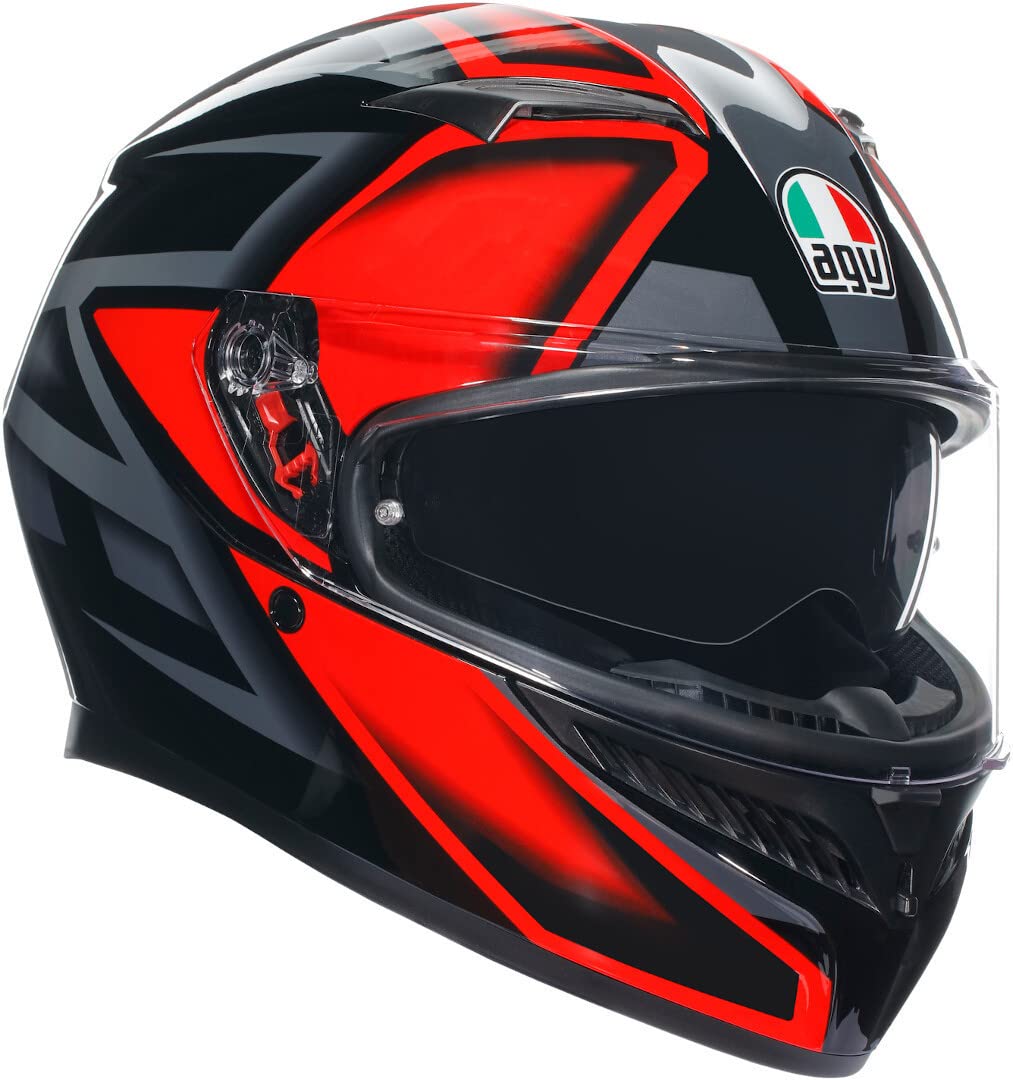AGV K3 Motosiklet Kaskı Kapalı Kask Compound Black Red S Otomotiv