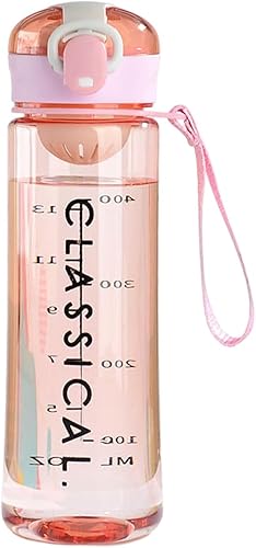 Tainrunse Botella de agua de 13.5 fl oz16.9 fl oz de grado alimenticio de gran capacidad, cubierta de rebote a prueba de fugas, PC, botella de té