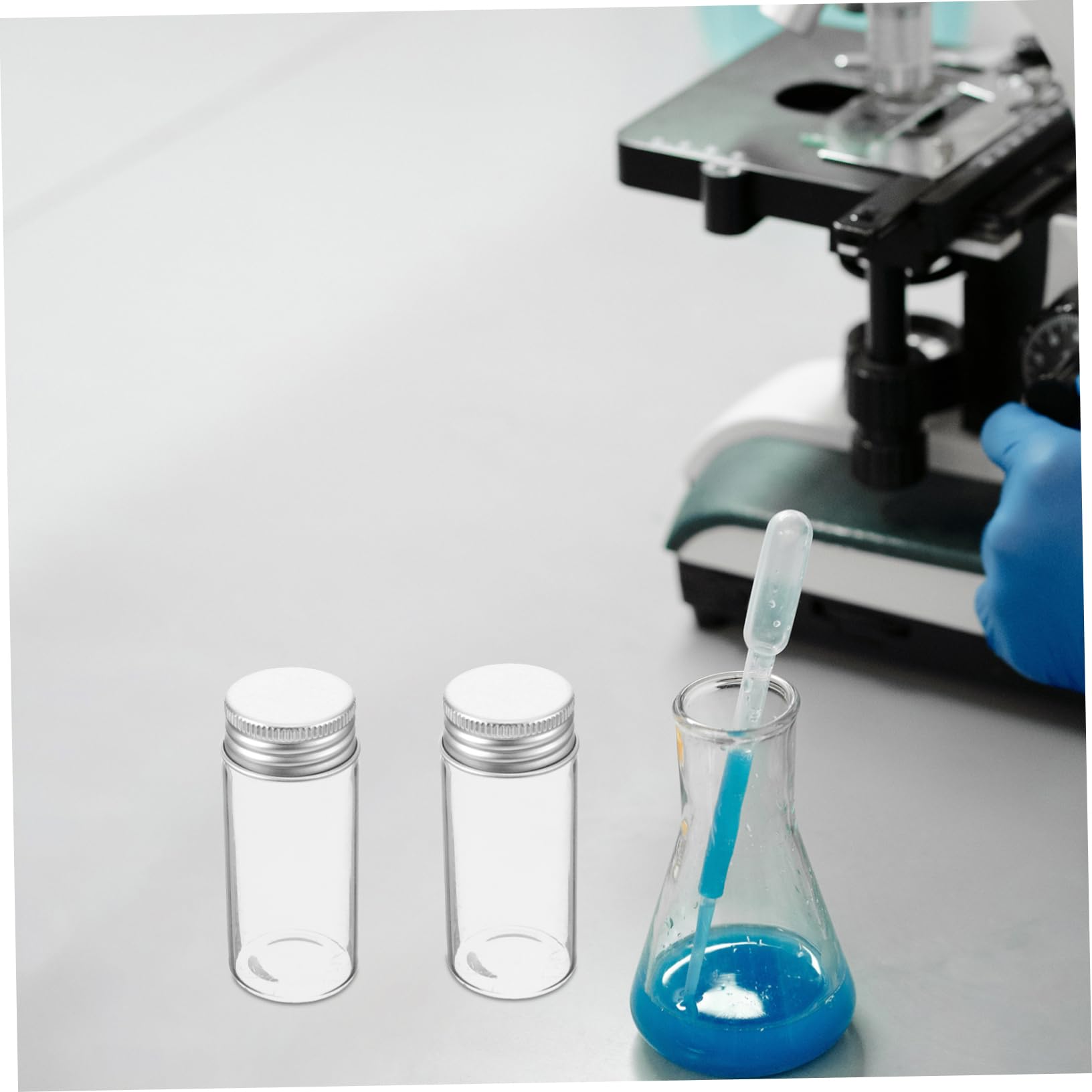 minkissy 24 Stück Glas Reagenzgläser 30ml mit Deckel Auslaufsichere Kleine Glasröhrchen für Labornutzung und Probenaufbewahrung