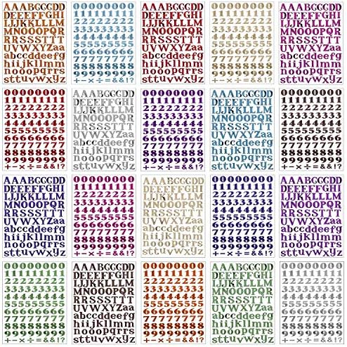 20 Sheets Scrapbook Letter Stickers, Colorful Self Adhesive Alphabet Number Letters for Gift Card, School Projects