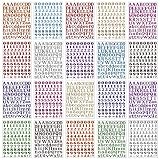 20 Sheets Scrapbook Letter Stickers, Colorful Self Adhesive Alphabet Number Letters for Gift Card, S