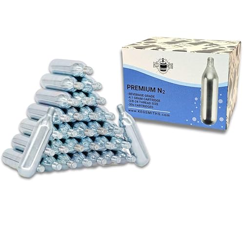 Cartuchos de grado alimenticio roscados de nitrógeno - 0.14 oz (N2 puro) - Paquete de 30