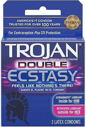 Trojan Preservativos de éxtasis doble 3 unidades disponible en Yaxa Guatemala