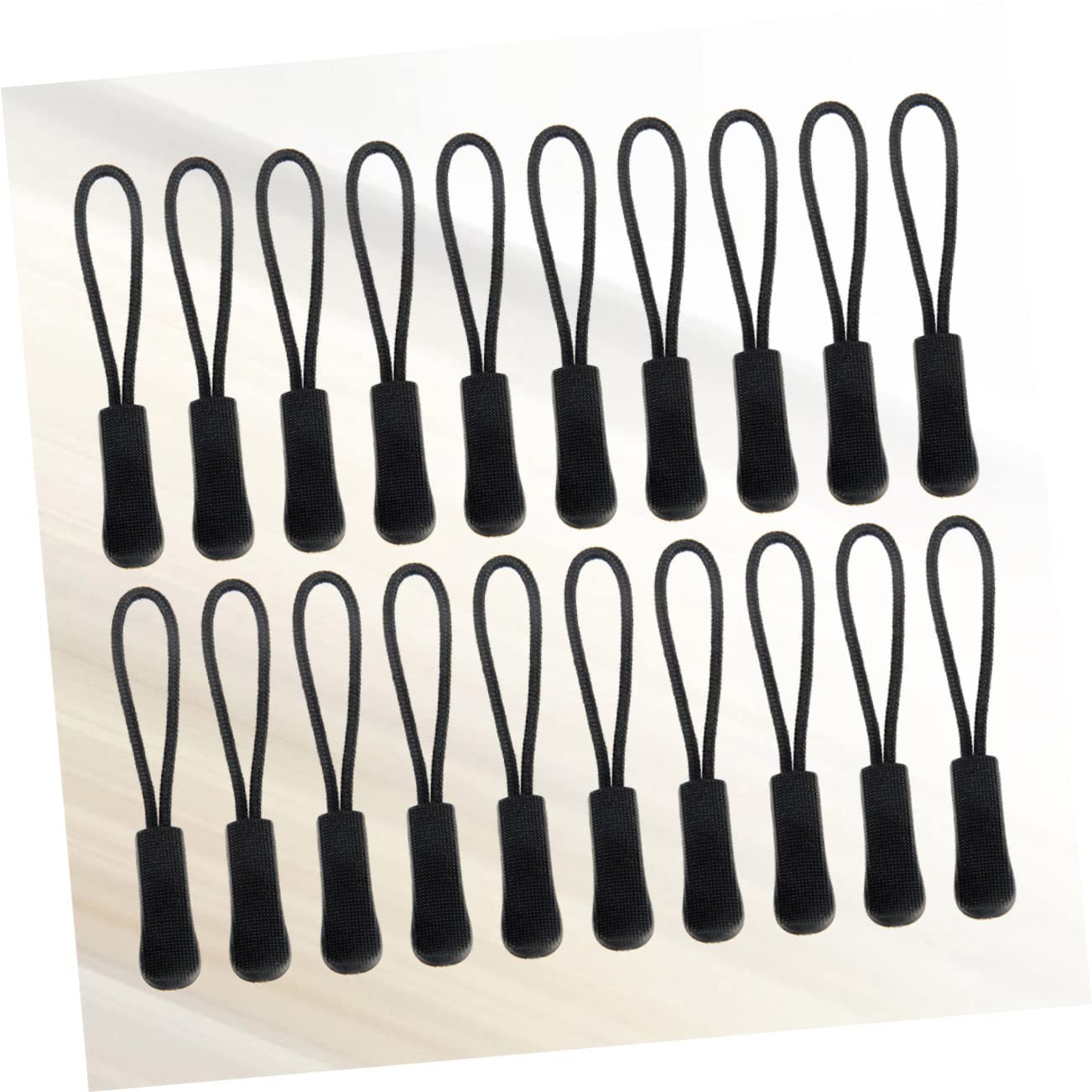 Angoily 40pcs Black Zipper Handles Suitcase Luggage Zipper Puller Pull Head Rope
