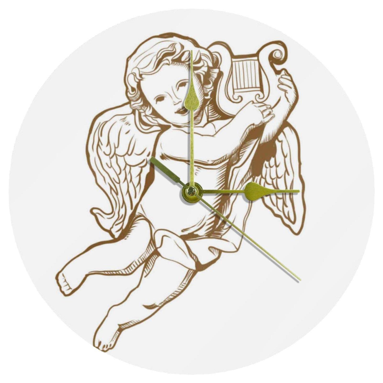 Horloge murale ange en acrylique de 24 cm idée cadeau pour décoration de maison