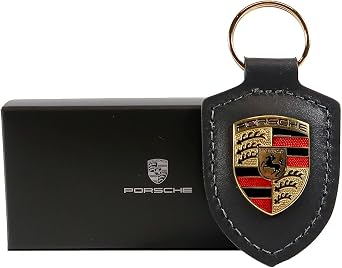 Porsche Genuine Key Chain Ring Vehicle Keys Crest Keyfob