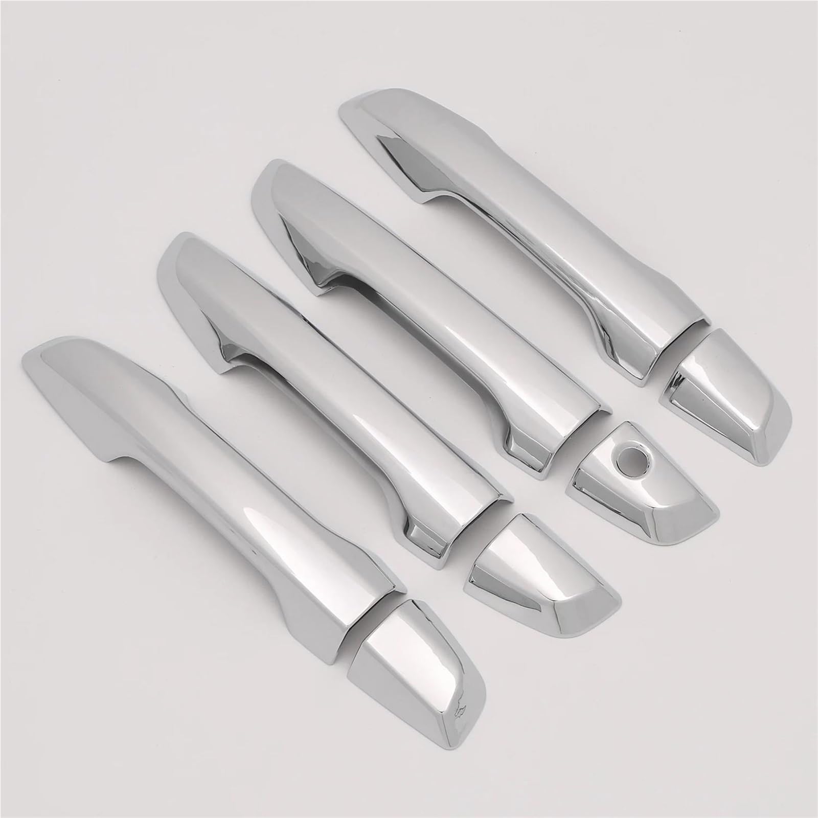 SLIMES for CR-V for CRV 2017-2021 Carbon Fiber Chrome Car Door Handle Covers Trim Overlay Styling Auto Accessories Cover Stickers(Silver 0 Sensor)