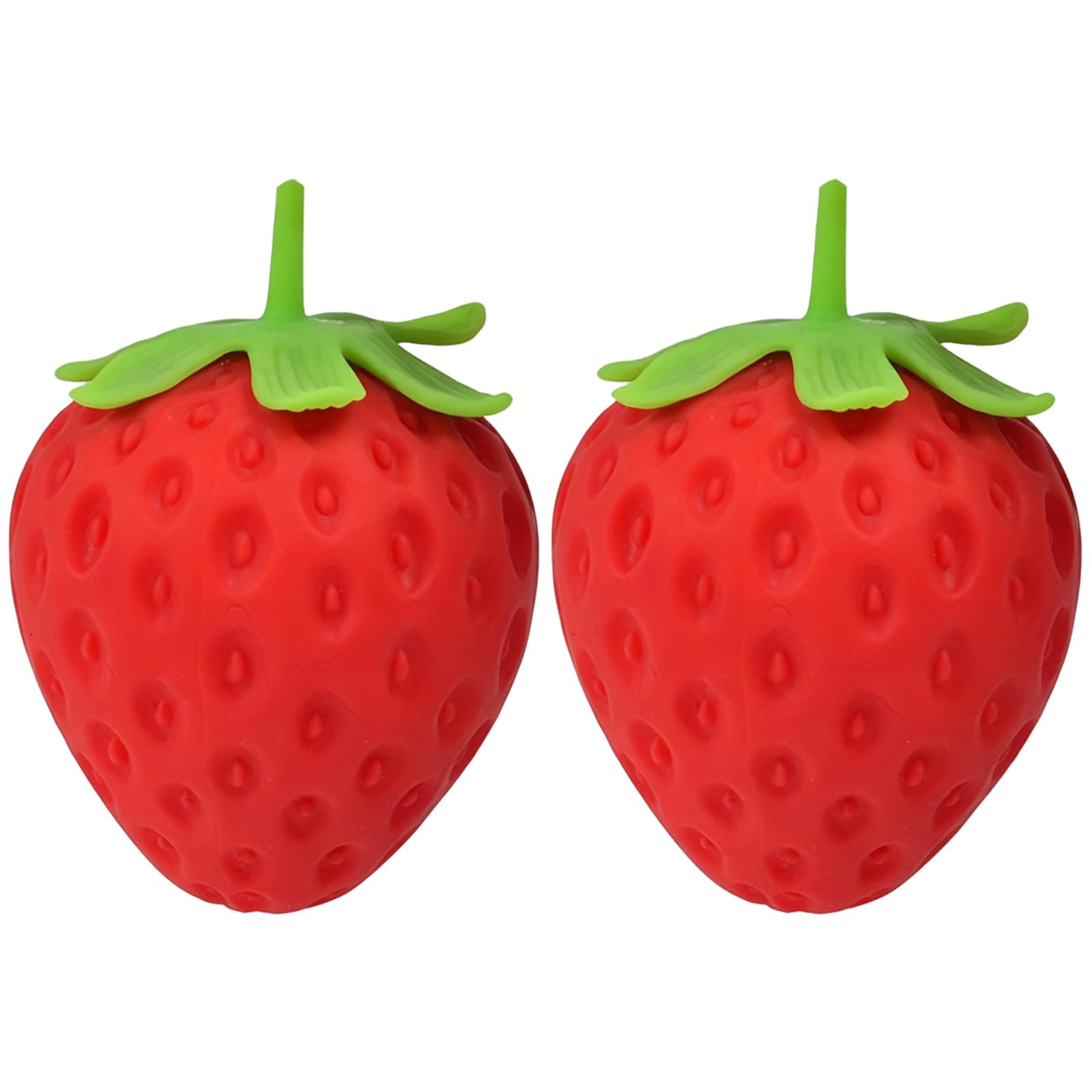 2Pcs Strawberry Squishy, Jumbo Squishies, Two Large Red Strawberry Design, Soft and Durable Material for Relaxation and Focus, Handheld Sensory Fidget for Office and Home Use