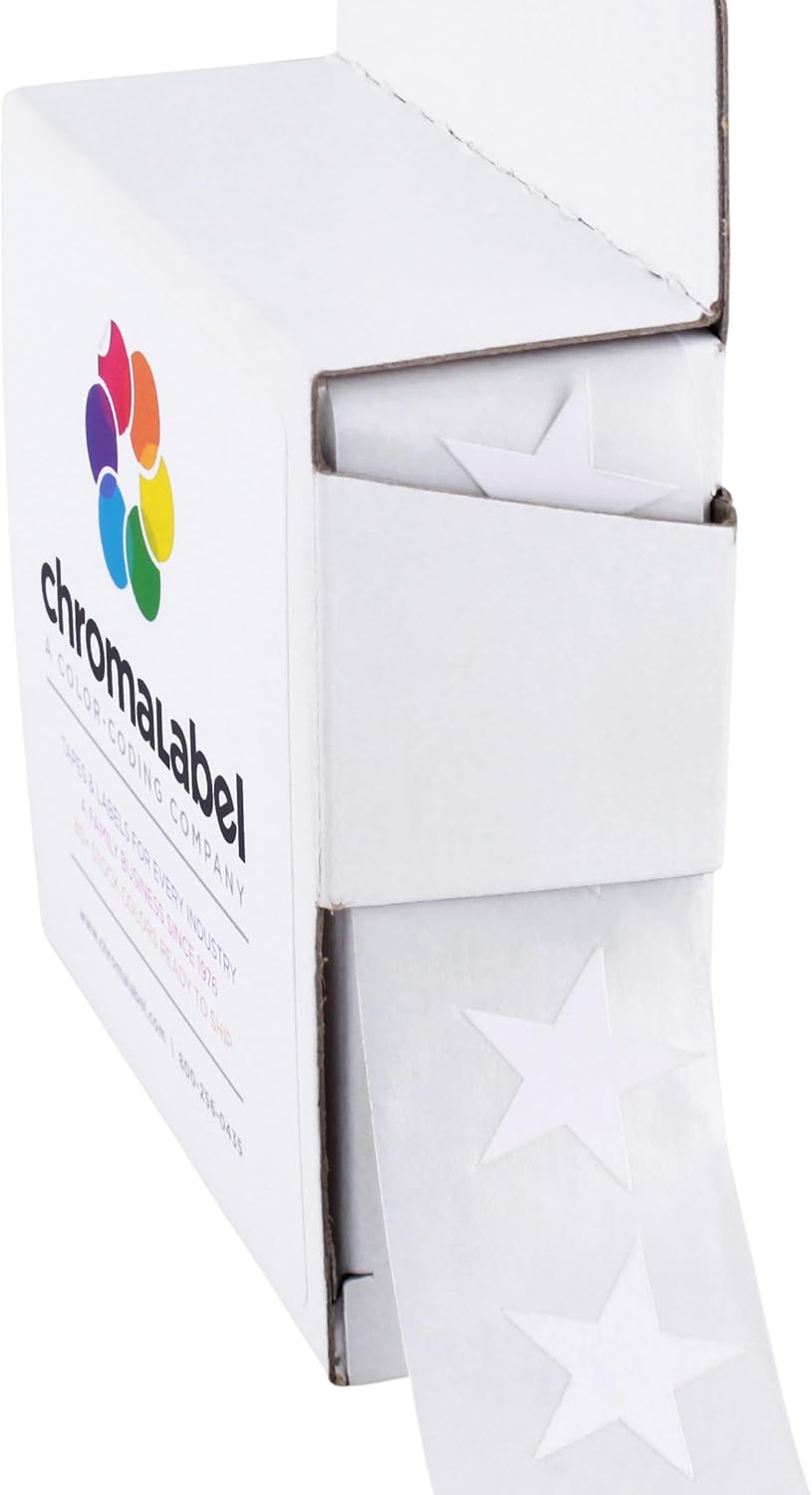 ChromaLabel 0.75 Inch Color Code Star Labels, 1000 Dispenser Box, Metallic Gold (Pack of 2)