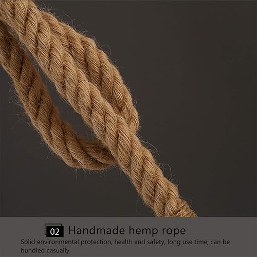 Miniatura 5 de MQ Lámpara colgante de cuerda de cáñamo vintage, lámpara colgante de dos cabezales, cable de linterna de 3.3 pies, enchufe E26 E27, accesorio de