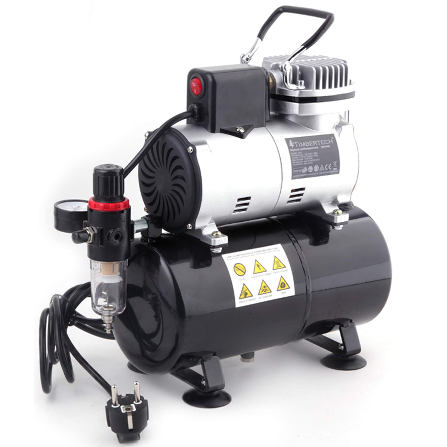 Timbertech Professional Piston Airbrush Compressor with Cooling Down