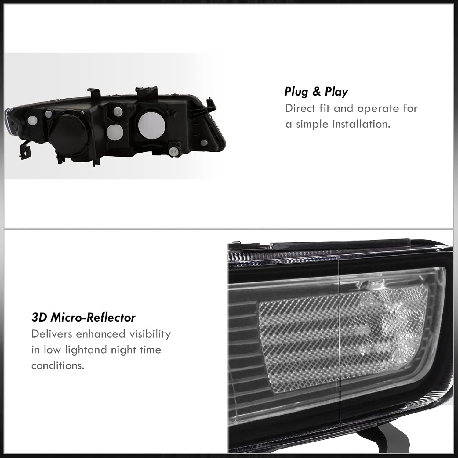 AJP Distributors Headlights Headlamps Front Driving Head Lights Lamps LH+RH Complete Assembly Pair Compatible/Replacement For TSX Sedan CL9 2004 2005 2006 2007 2008 04 05 06 07 08
