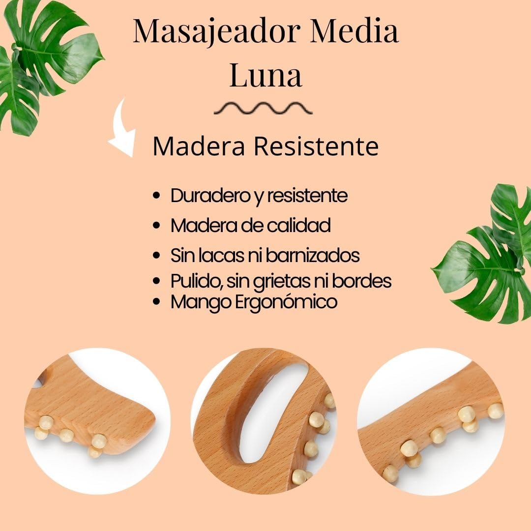 Arco Masajeador Media Luna | Maderoterapia | Reafirmante y Anticelulítico | Moldeador corporal