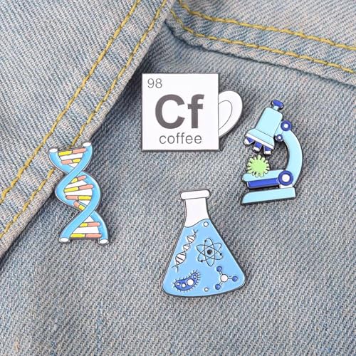 CHROMACRAFT 4 Stück Broschen Dekorative Metallbroschen zum Thema Biologie, kreative Personalisierte Broschen