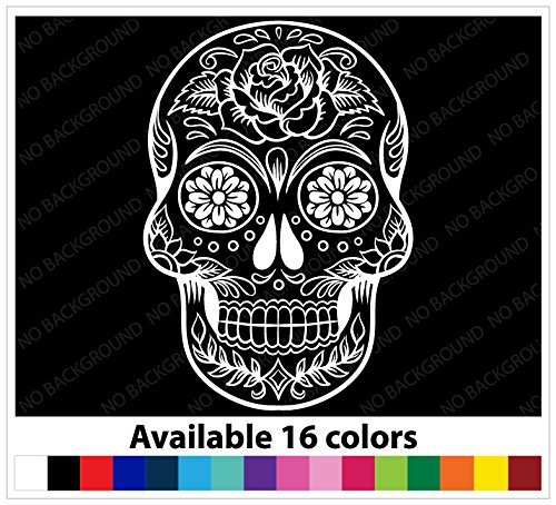 OSMdecals - Sugar Skull Sticker Version 38 - Day of the Dead Vinyl Wall Home Decor Car Window Decal Sticker