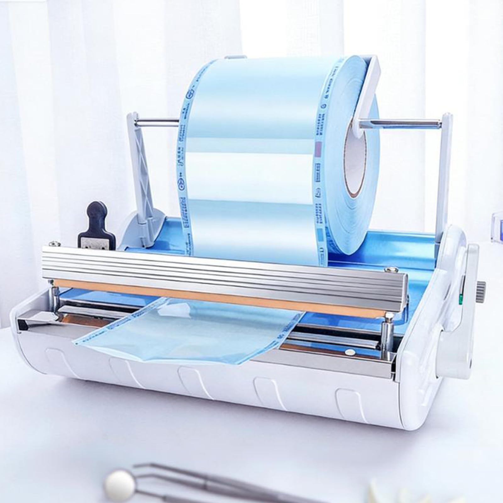 Sellador térmico médico de 500 W, sellador dental automático, temperatura de sellado 300 ℃, ancho de sellado ≤ 300 mm, ideal para clínicas, hospitales, laboratorios
