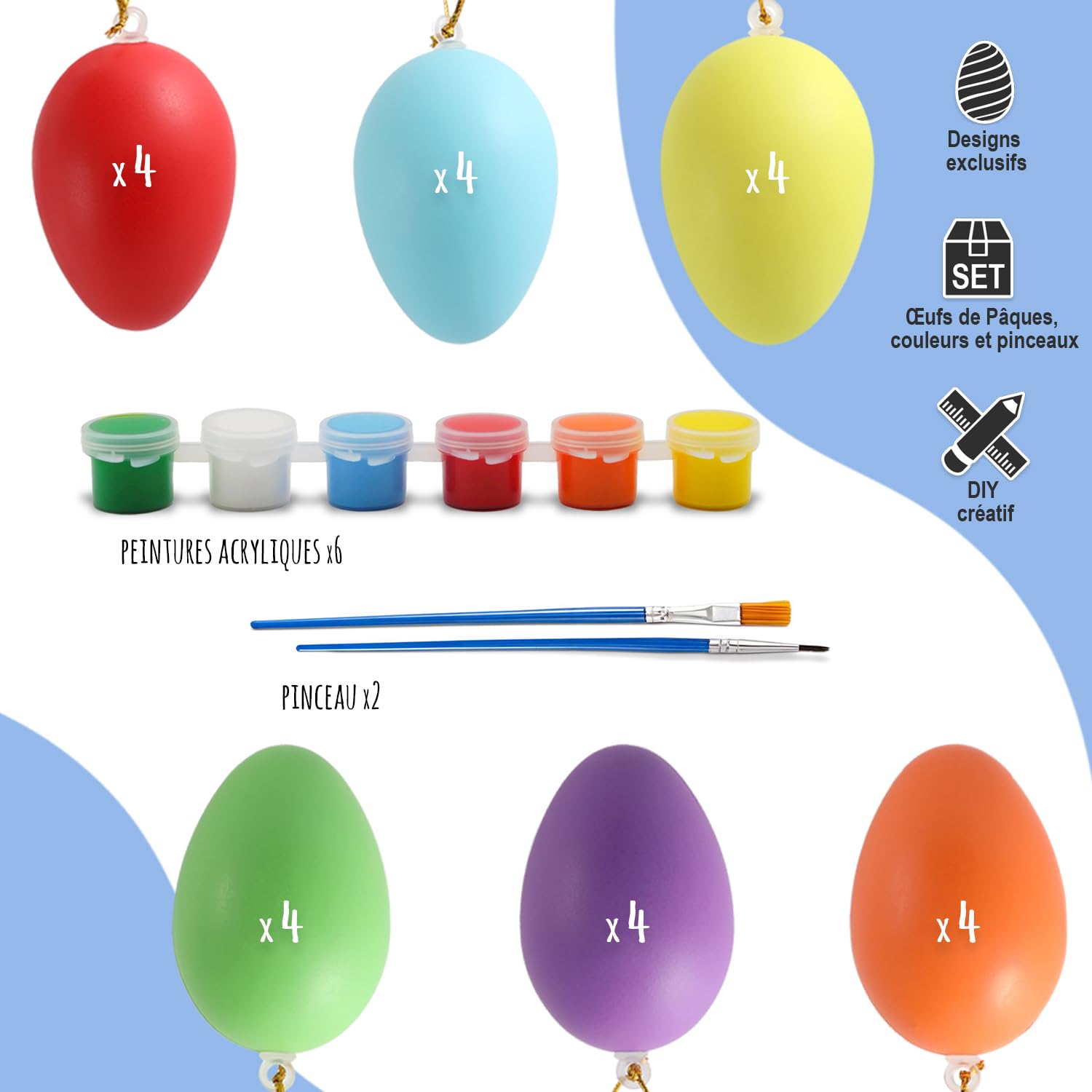 50Pcs Oeuf De Pâques, Oeuf Plastique A Remplir, Oeufs De Pâques Colorés