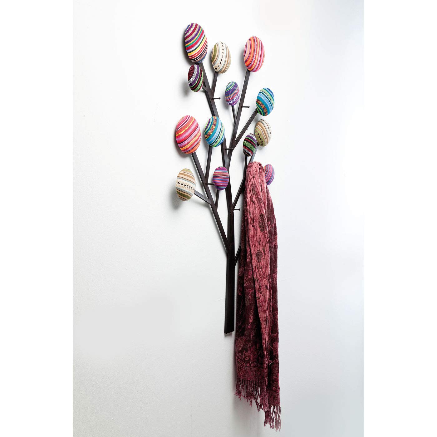 Kare Design Wandgarderobe Bubble Tree, Mehrafrbig, 111x65x7 cm, Garderobenleiste, mit 6 Haken, Baum Motiv, Stahl Gestell, Eingangsbereich