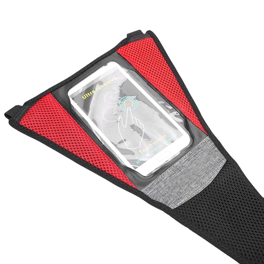 Gavigain Bicycle Sweatband, Waterproof Denim with Cell Phone Pocket, Mesh Rubber Sweatband with Organizer Handbag for Indoor Cycling